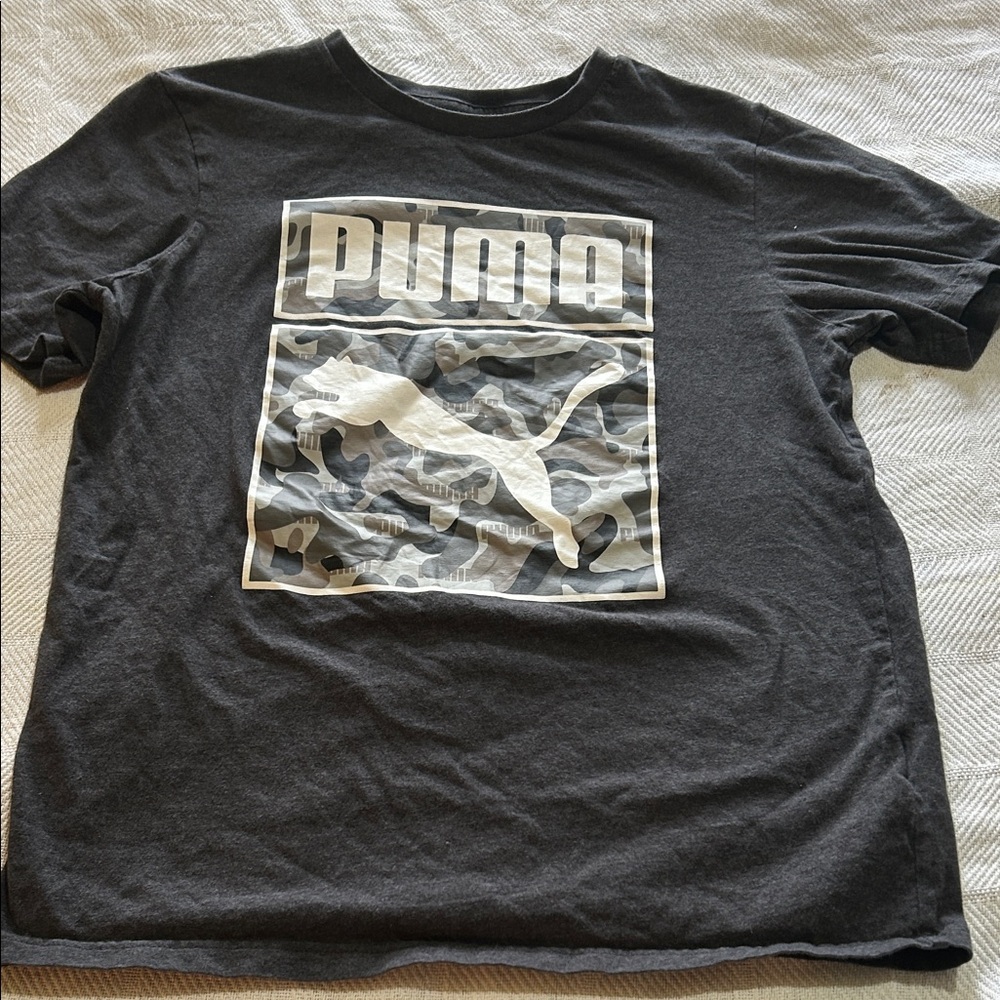 Puma Dark Heather Grey Graphic Men's T-Shirt NWOT